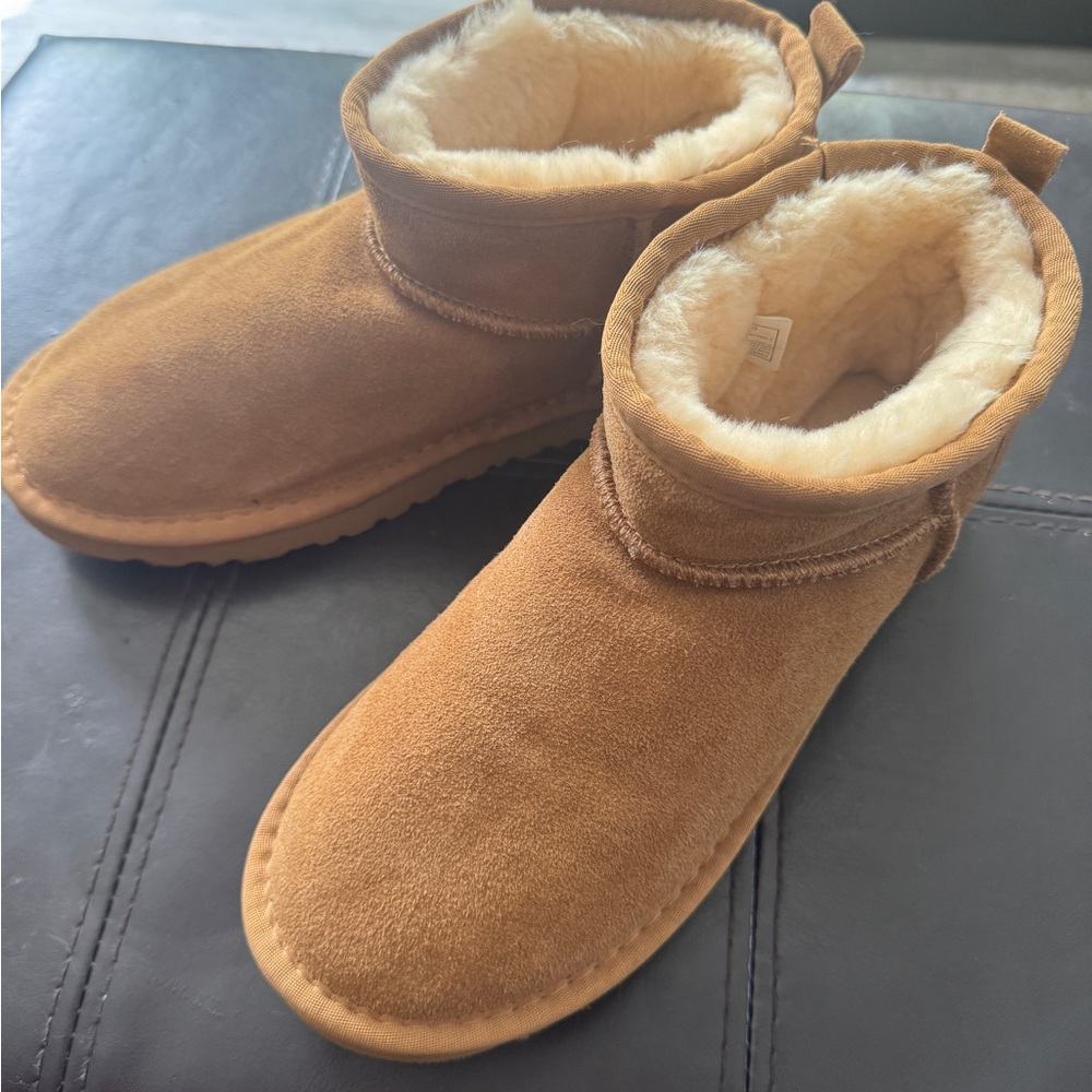 New FAUX UGG Suede Ankle Boots